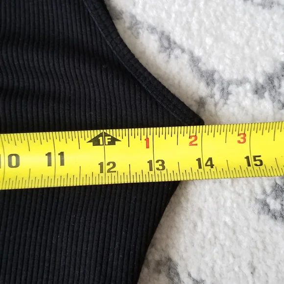 Windsor Ribbed Cinched Black Tank Dress Sz L - Picture 6 of 13